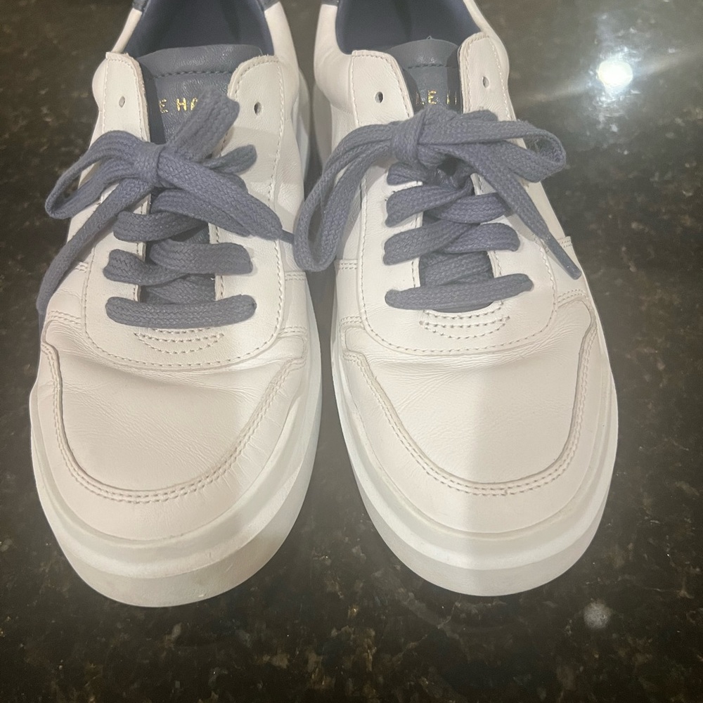White leather Cole Haan women’s tennis shoes Size 7 b . Great condition
